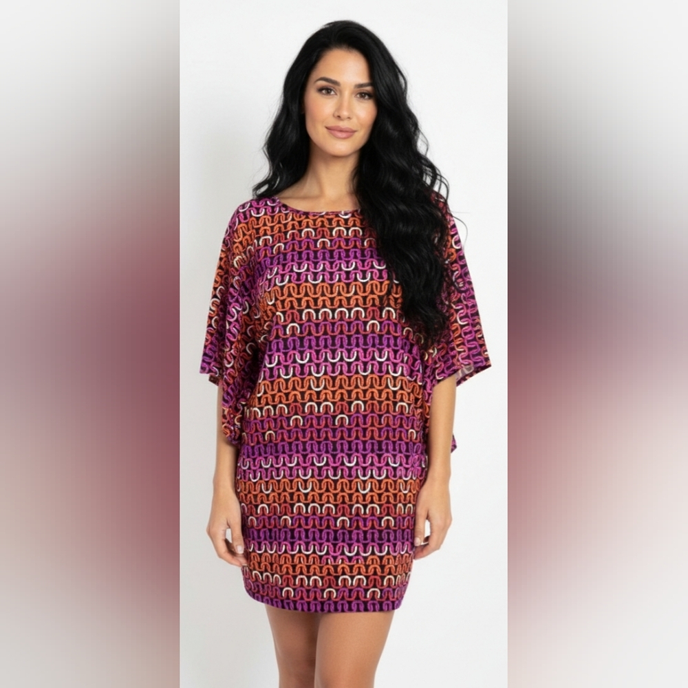 Trina Turk Echo Chain Tunic Swim Dress Cover Up Size SP